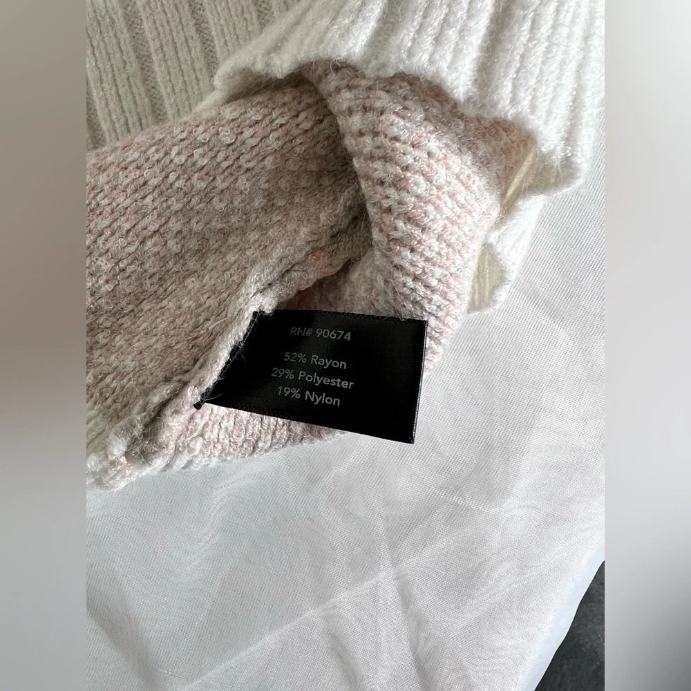 BOSTON PROPER Camo Turtleneck Knit Sweater Women's Size Small Pink Camouflage S - Picture 9 of 11